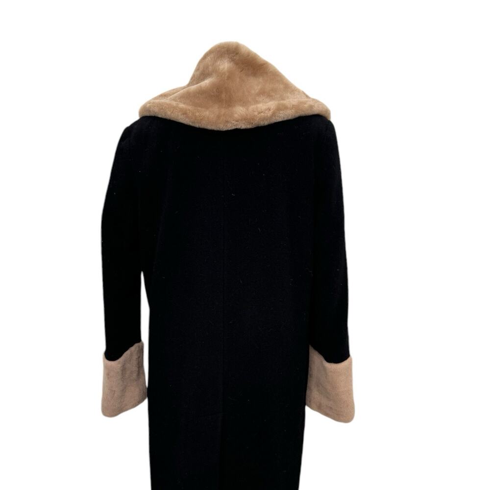 J. Peterman Co Coat Louise Brooks Black Cashmere Wool Women Flapper Maxi Size 4 - Picture 8 of 13